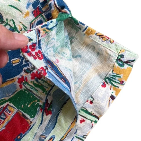 Like New ModCloth Travel Road Trip Linen Blend Top Size XS - Picture 4 of 9